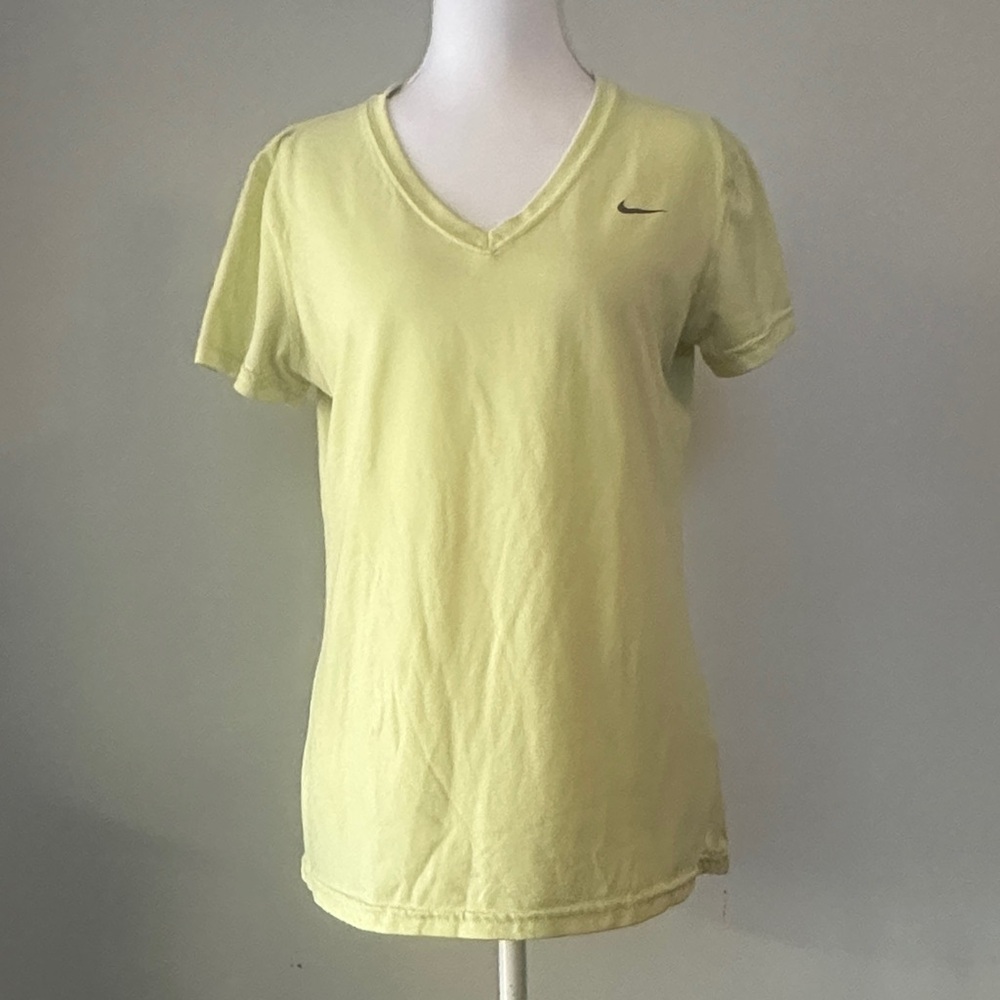 Nike Women's Light Yellow V-Neck Tee